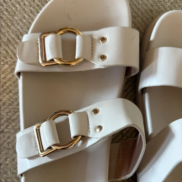 DV by Dolce Vita Cream Sandals with Gold Buckles - Picture 2 of 6